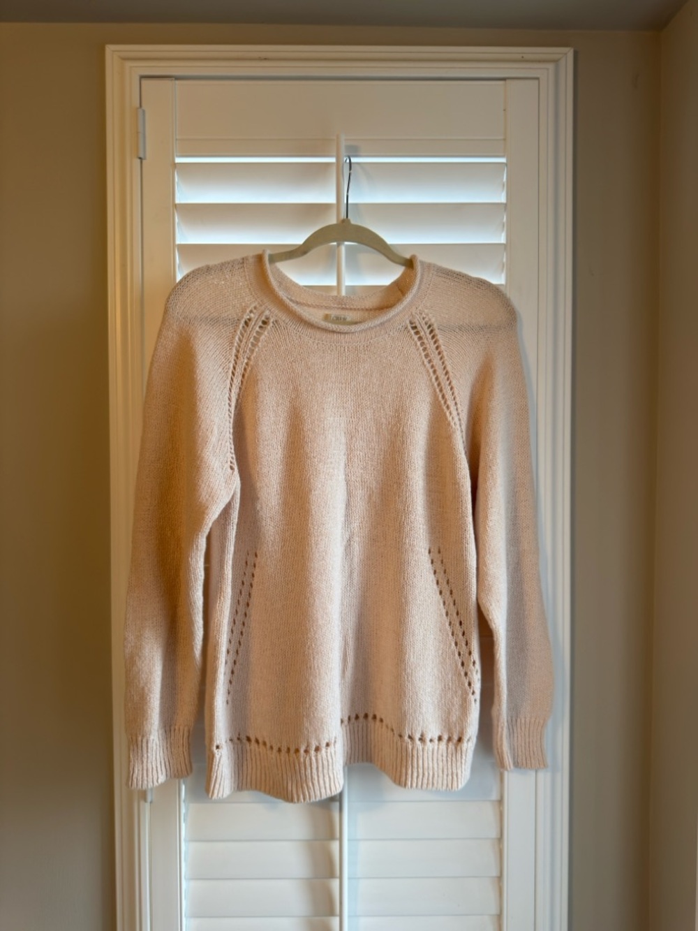 J.Crew crew neck light pink cotton sweater